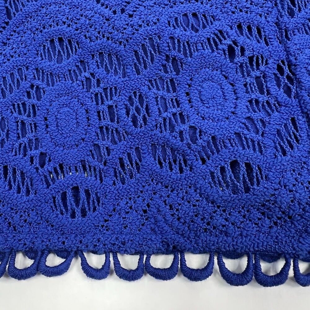 Chico’s 3 Cobalt Blue Crochet Lace 3/4 Sleeve  Knee Length Shift Dress Womens 16 - Picture 5 of 11